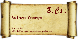 Balázs Csenge névjegykártya